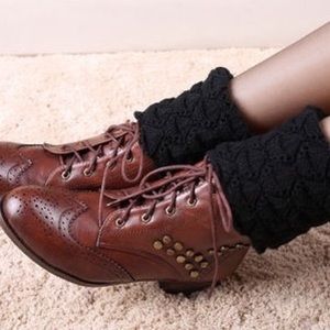 Black Crochet Knitted Boot Cuffs NWT